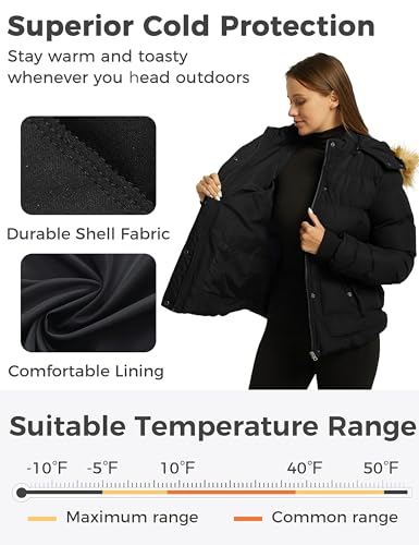 wantdo Women's Hooded Winter Coat Thicken Quilted Puffer Jacket Warm Parka4