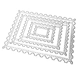 Alipis 5 Stück Rechteckige Stanzformen aus Carbonstahl 90x120mm Metallrahmen für Scrapbooking Bastelvorlagen Kartenerstellung und Papierkunst