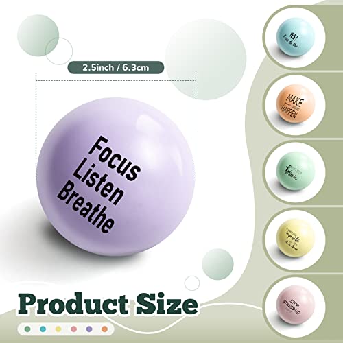 6 Pieces Motivational Stress Balls For Kids And Adults Quote Anxiety Relief Balls Hand Exercise Toys For Students Relieve Inspire Oneself (Pink, Orange, Yellow, Green, Blue, Purple,Positive Style) #TOP1