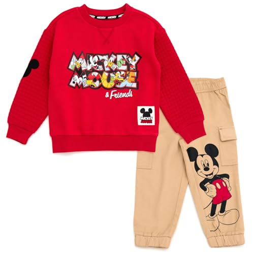 Sudadera de forro polar Disney y pantalón de sarga resistente para niños
