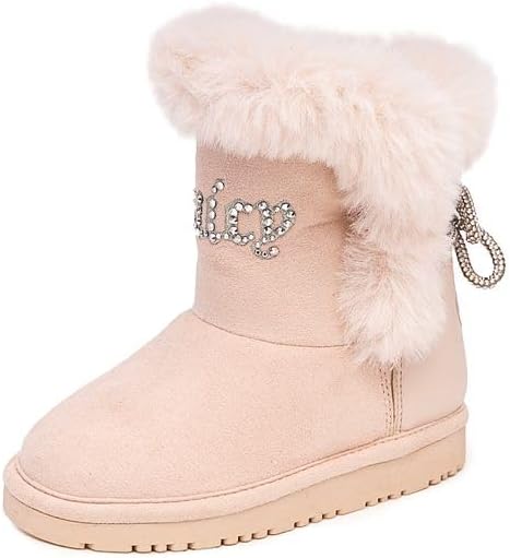 Juicy Couture Girls Winter Boots Warm Insulated Fashion Booties Mid Calf Outdoor Snow Boot for Toddler/Little Kid/Big Kid