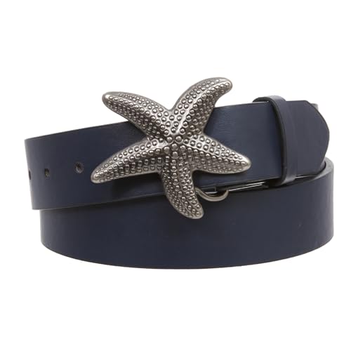 Unisex Starfish Buckle Snap-On Belt – 1.5