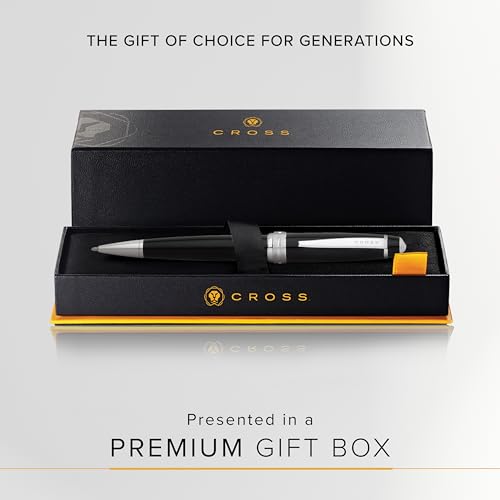 Image of Cross Bailey Black Ballpoint Pen with Chrome Trims - Smooth Writing, Presented in a Premium Gift Box