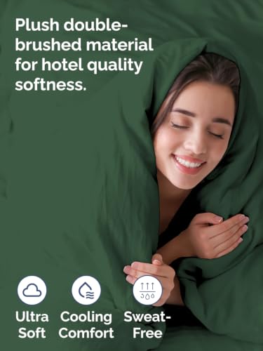 Image of Duvet Cover Oversized Queen - 3 Piece w / Zipper Closure - Emerald Green