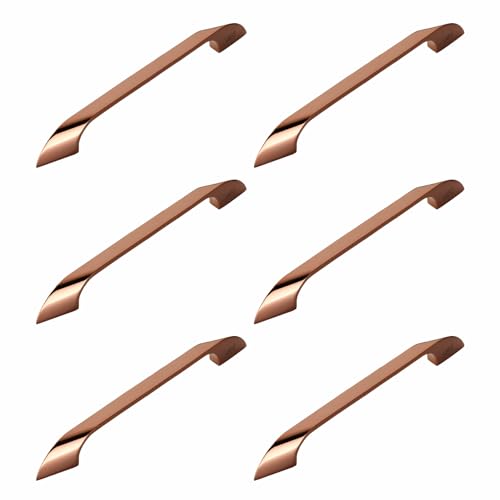 Image of LAPO 10 Inch Cabinet Drawer Handles, Designed for Kitchen and Almirah Furniture, Firm Secure Hold, DIY Installation, 3 Years Warranty (224mm, PVD Rose Gold Finish, Pack of 6) - Twist