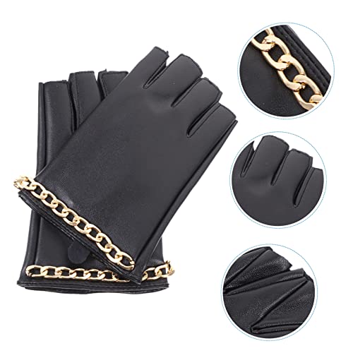 Guantes sin dedos transpirables GALPADA con cadenas para movilidad total en cosplay 7