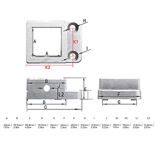 Profilé extrusion aluminium 4040 rail linéaire base fixe bidirectionnelle