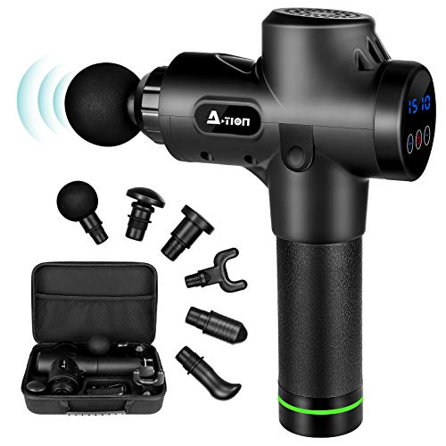 ACTION Pistolet de Massage, Pistolet Massage avec 20 Niveaux Réglables, Massage Gun avec 8 Têtes de Massage et...