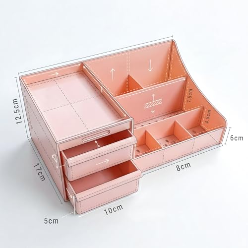 Image of VERAT Makeup Organizer Makeup Box Cosmetic Organizer Shelf Skincare Organizer Organisers for Cosmetics Vanity Organiser Cosmetic Storage Organizer Makeup Stand Storage Box and Organiser (Pink)