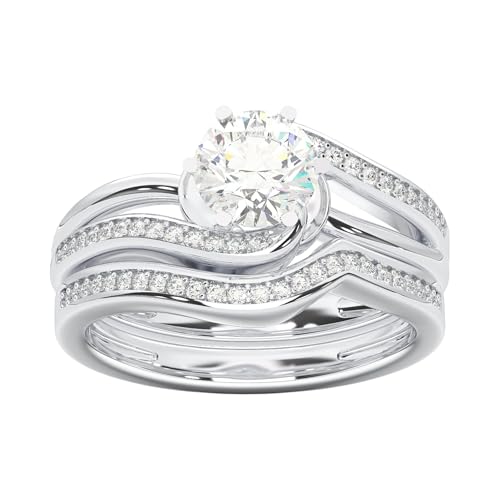 1.10 Carat Round FG/VS Round Diamond Engagement Ring with Matching Band Made in Solid Gold