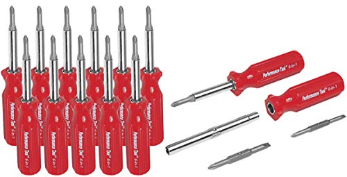 Performance Tool 6-in-1 Quick Change Screwdriver W975 - (12 Pack)