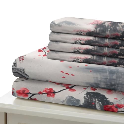 Parure de lit hypoallergénique fleurs rouges 3D douce pour la peau
