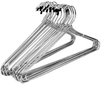 Funtastik Steel Shirt Pack of 12 Hangers for Shirt (Silver)