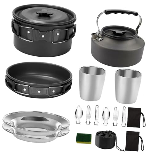Set vaisselle camping portable pour pique-nique et bivouac entre amis