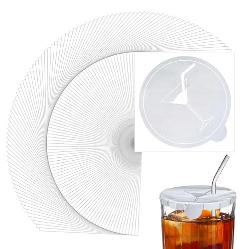 Sekonow Drink Covers for Alcohol Protection, 3.9 In Cup Covers for Drink Safety, Adhesive Foil Drinking Glass Cover Stickers Drink Protector for Bar, Party, Picnic, 100 Pack by Sekonow - Used condition - CA$20.09