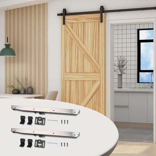 Meccanismo di chiusura ammortizzata per porta del fienile, hardware per ammortizzatore per porta scorrevole, design senza fori, confezione da 2, adatto per porte da 40 a 60 kg, compatibile con kit