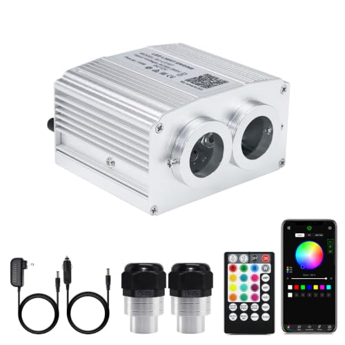 Image of AMKI Dual Port 16W Twinkle Starlight Sound Activated Color Changing RGBW Light Source Engine Driver Remote /APP Control Starlight Box Motor for Fiber Optic Starlight Headliner Kit