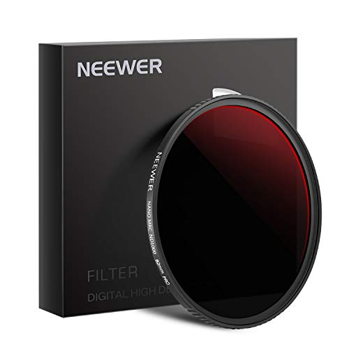 Neewer 82mm PRO ND1000 Filter, 10 Stop Neutral Density ND Filter, Water/Oil/Dust Proof Neutral Grey ND Lens Filter for Camera Lens, Multi-Layer Coating + Optics Glass + Ultra-Thin Frame Design