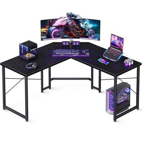 L Shaped Gaming Desk for Home Office - 51 inch, Black