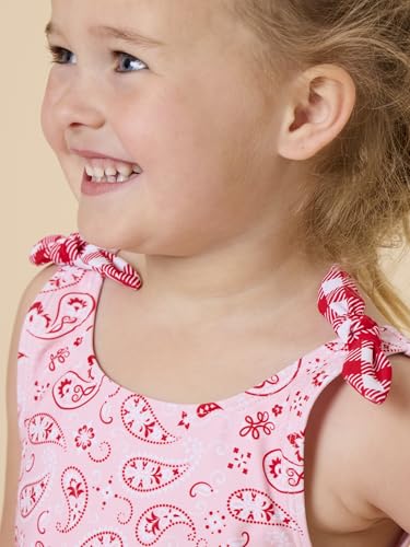 Image of RuffleButts Girls UPF50+ Sun Protection Tie Shoulder /Cross Back One Piece Swimsuit