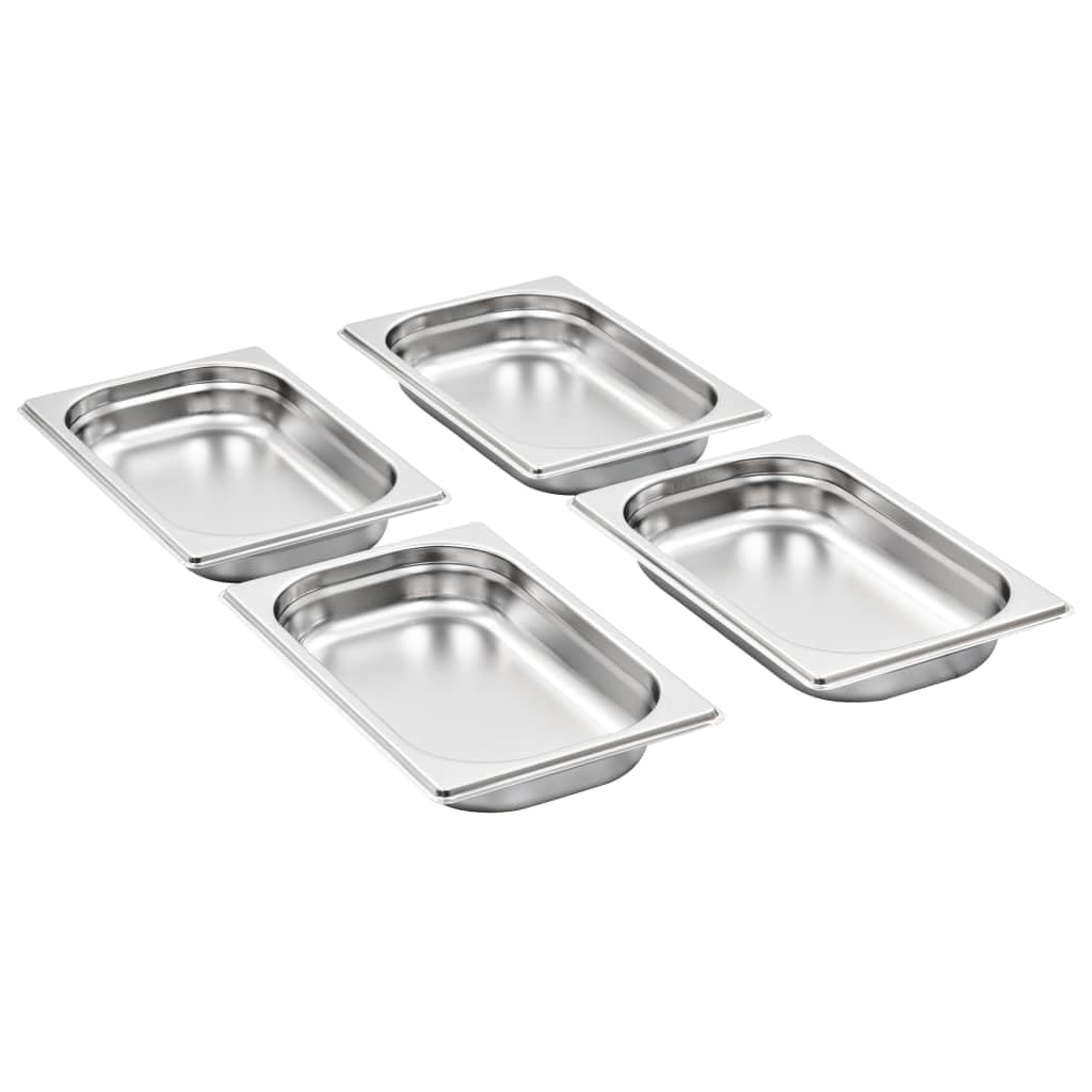 Genérico 12 piezas GN 1/4 40 mm Acero Inoxidable Recipientes Gastronorm | Apilables, fáciles de limpiar, uso profesional, compatible con baño maría y hornillos