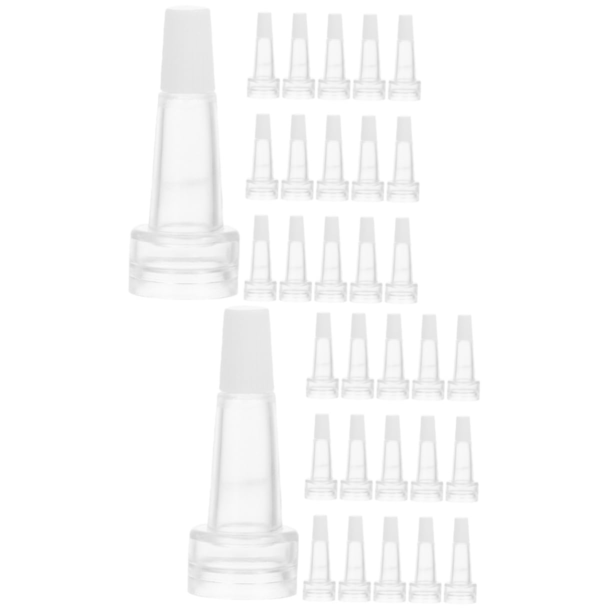 CIYODO 2sets 13-Teeth Vial Bottle Cap Plastic Essence Bottle Trumpet Head Liquor Spout for Skincare 50pcs*2