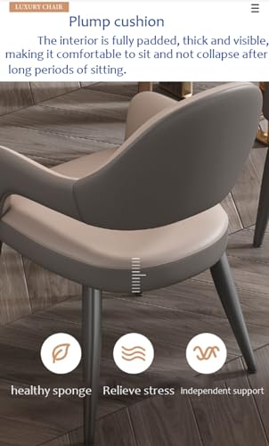 Chaise de réception décontractée en cuir avec dossier piétement métal noir - 7