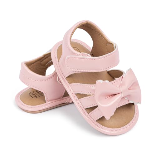 Image of CENCIRILY Infant Baby Girls Boys Sandals Summer Beach Outdoor Bowknot Soft Rubber Sole Toddler Princess Dress Flats Walking Shoes