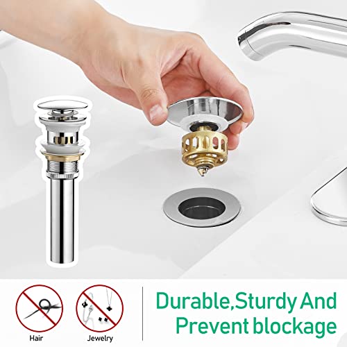 Bathroom Faucet Single Handle Bathroom Sink Faucet With Pop-Up Drain, Rv Lavatory Vessel Faucet With Deck Plate, Brass, Chrome, 1 Or 3 Hole #TOP2
