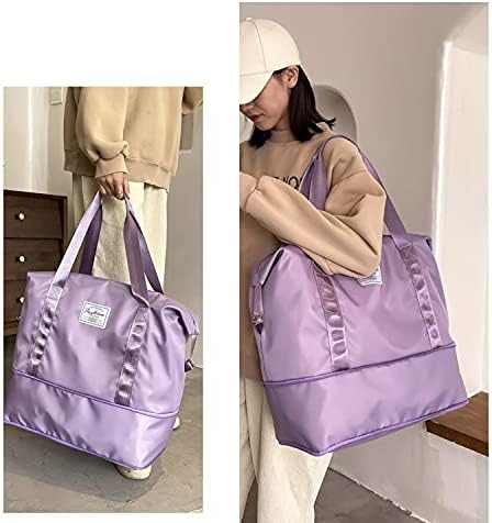 Duffle Bag, Travel Bag, Dry and Wet Separated Pocket Expandable Travel Duffel Bags, Weekender Carry On For Women, Sports Tote Gym Bag, Workout Duffel Bag, Overnight Shoulder Bag (Purple) 6 Duffle Bag, Travel Bag, Dry and Wet Separated Pocket Expandable Travel Duffel Bags, Weekender Carry On For Women, Sports Tote Gym Bag, Workout Duffel Bag, Overnight Shoulder Bag (Purple)