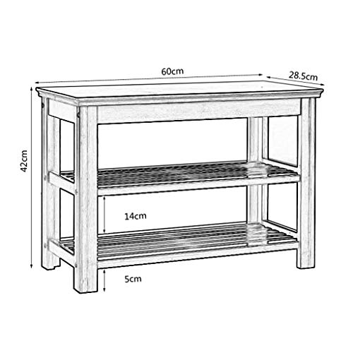 Meuble étagère à chaussures bois avec coffre et tabouret bas - 3