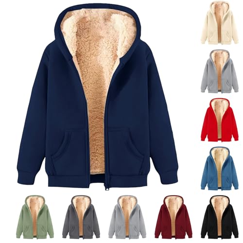 DUHGBNE Giacca Pioggia Donna Piumino Donna Invernale con Cappuccio Cotton Tinta Unita a Maniche Lunghe cortoCalda con Zip e Tasca Cappotti Elegante Giubbotto Felpa Grigia