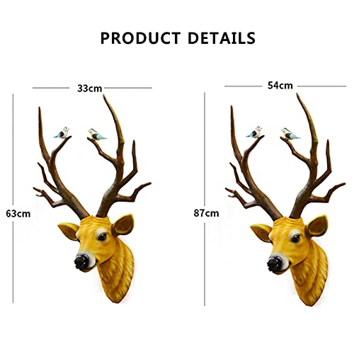 Ljhss Wall Decor Stag Head Sculpture,Faux Taxidermy Animal Head Wall Decor,Deer Decorations For Home,Wall Sculpture Handicrafts Antlers Resin Wall Decoratio,54X87X17Cm #TOP4