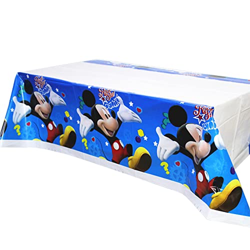 Nappe en Plastique Motif Mickey Mouse 108 x 180 cm, Nappes de fête pour Efants, Nappe Utiliser pour Une Fête D'école, Une Fête d'anniversaire, Un Cadeau Parfait
