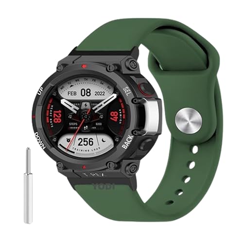 Image of YODI Strap Band Compatible with Amazfit T-Rex 2 Smartwatch Only Soft Silicone | Nylon | Chain | Leather Watch Straps with Installation Adjuster Tool For Amazfit TRex 2