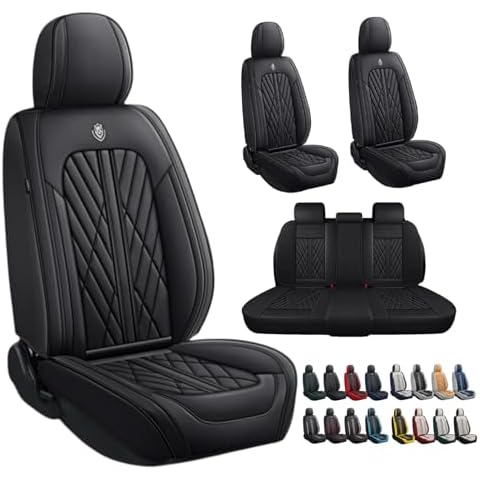 ANKIV Premium Faux Leather Fully Covered Car Seat Cover Custom Fit for GMC Terrain 2010-2023 2024 Non-Slip Interior Seat Cushions Protectors (Full Set 5 Seats,Black) Cover