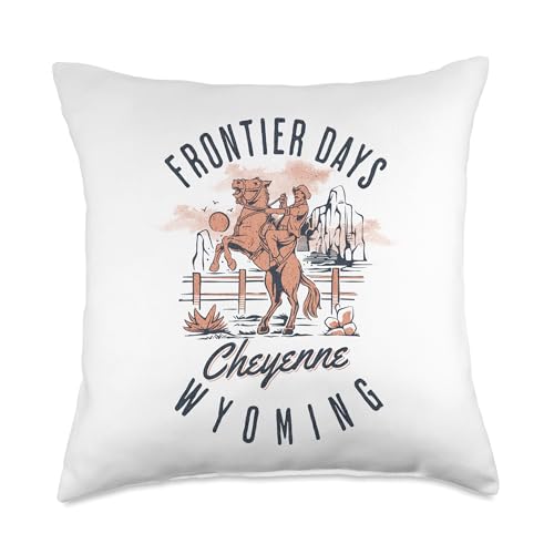 Cheyenne Wyoming Cowboys and Horse Frontier Days Throw Pillow