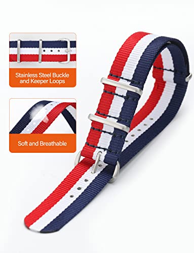 Image of TACTICAL FROG Nylon Watch Band 18mm 19 mm 20mm 22 mm 24 mm, Waterproof Military Watch Straps Replacement for Men Women, With Stainless Steel Buckle