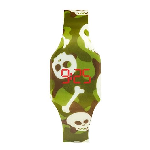 Reloj LED Digital Chico, Infantil y Joven, de Pulsera, Correa de Suave Silicona, Trendy Regalo, Calaveras