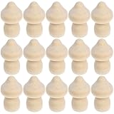 Pilz Holzfiguren zum Bemalen Basteln: 15 Stücke Holzpilze Miniatur Ornamente Tortenfiguren Holz Spielfiguren Figurenkegel Holzkegel Weihnachten Deko Figuren DIY Kinder Bastelset Feengarten Zubehör
