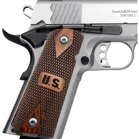 Zib Grips 1911 Original Series US Logo Wooden 1911 Grips, Ambi Safety Cut, Handgun Grips, Pistol Grips, 1911 Wood Grips, 1911 Grips for Full Size, 1911 Accessories, Gift for Veterans Cover
