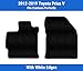 White Edge Custom Fit Front Carpet Floor Mats, Black, Compatible with Toyota Prius V 2019 2018 2017 2016 2015 2014 2013 2012