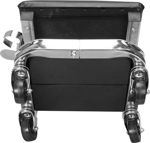 Image of Torin 400lb Rolling Automotive Creeper Garage /Shop Seat: Padded Mechanic Stool with Tool Large Tray Suitable for garages, Repair Shops,Black