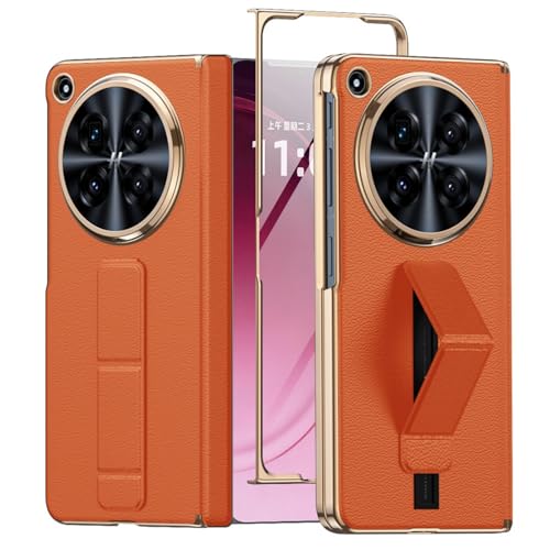 OPPO Find N6 �Ή� �{�v�ŏ�w���U�[ ��ʈ�̌^�P�[�X �X���C�h���X�g�o���h�X�^���h�t�� �q���W�S�ʕی� ��ʕی� (�I�����W)