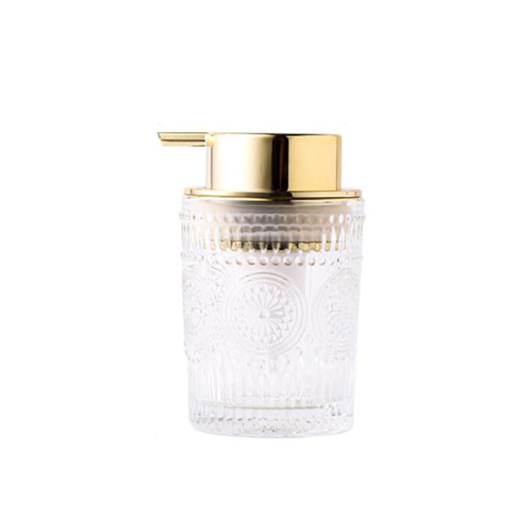 Dispenser di Sapone da appoggio Pressa Manuale Bottiglia di Sapone Contenitore in Schiuma di Vetro Dispenser Doccia Ricaricabile con Pompa per Hotel