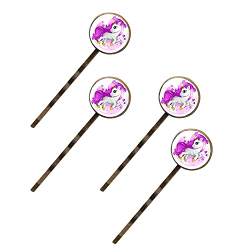 Épingles à cheveux roses licorne cœurs accessoire de mariage femme barrette fille