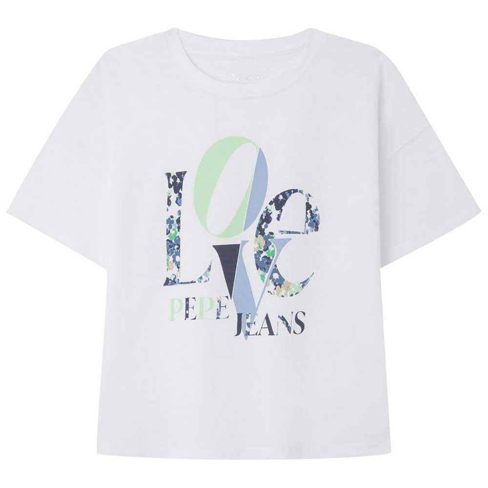 Pepe Jeans Girl's Odette T-Shirt, White (White), 4 Years