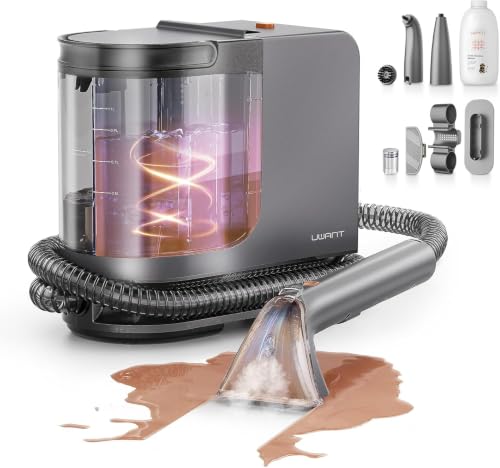 Image of Uwant Portable Carpet Cleaner with Steam& Hot Water 18Kpa Upholstery Cleaner Machine for Pets with Cleaning Tools& Solution Carpet Steam Cleaner for set of 1 Cars,Couch,Furniture