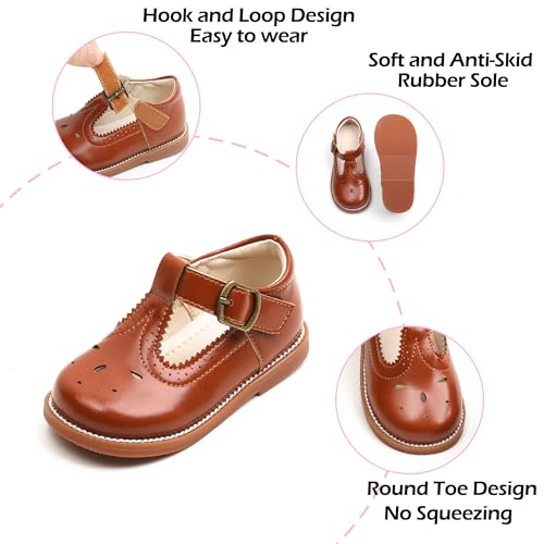 Image of PHIRAMIN Toddler Girl Mary Jane Dress Shoes-Little Girl School Uniform Shoes for Wedding Party