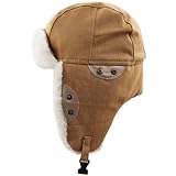 Abaodam Kältefeste Wintermütze mit Knopf Winddichte Outdoor Trappermütze mit Ohrenklappen Warme Baumwollmütze für Damen und Herren Gefüttert für Winter und Outdoor Sport